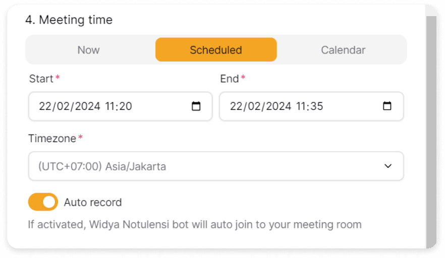 Schedule Online Meeting Transcription